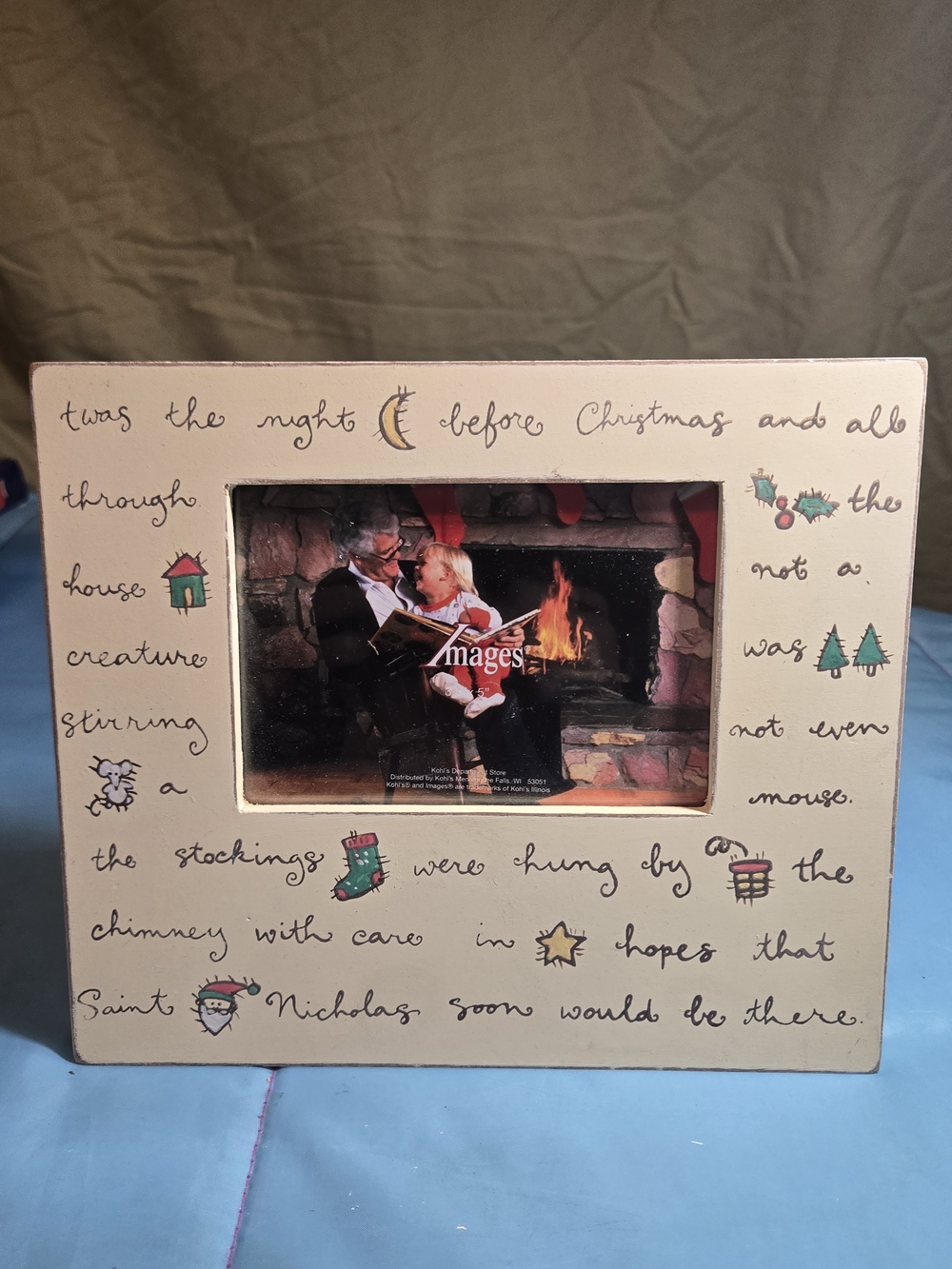 Beige Holiday Script Decorative Picture Frame